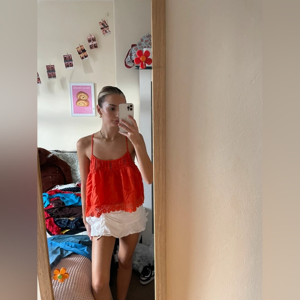 unknown Float coral open back top